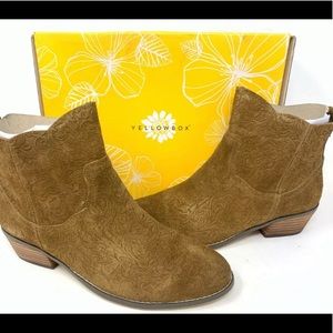 Yellow Box Tooled Leather Bootie 8